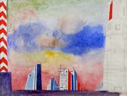PRIMO CONTI, Urban Landscape, watercolour